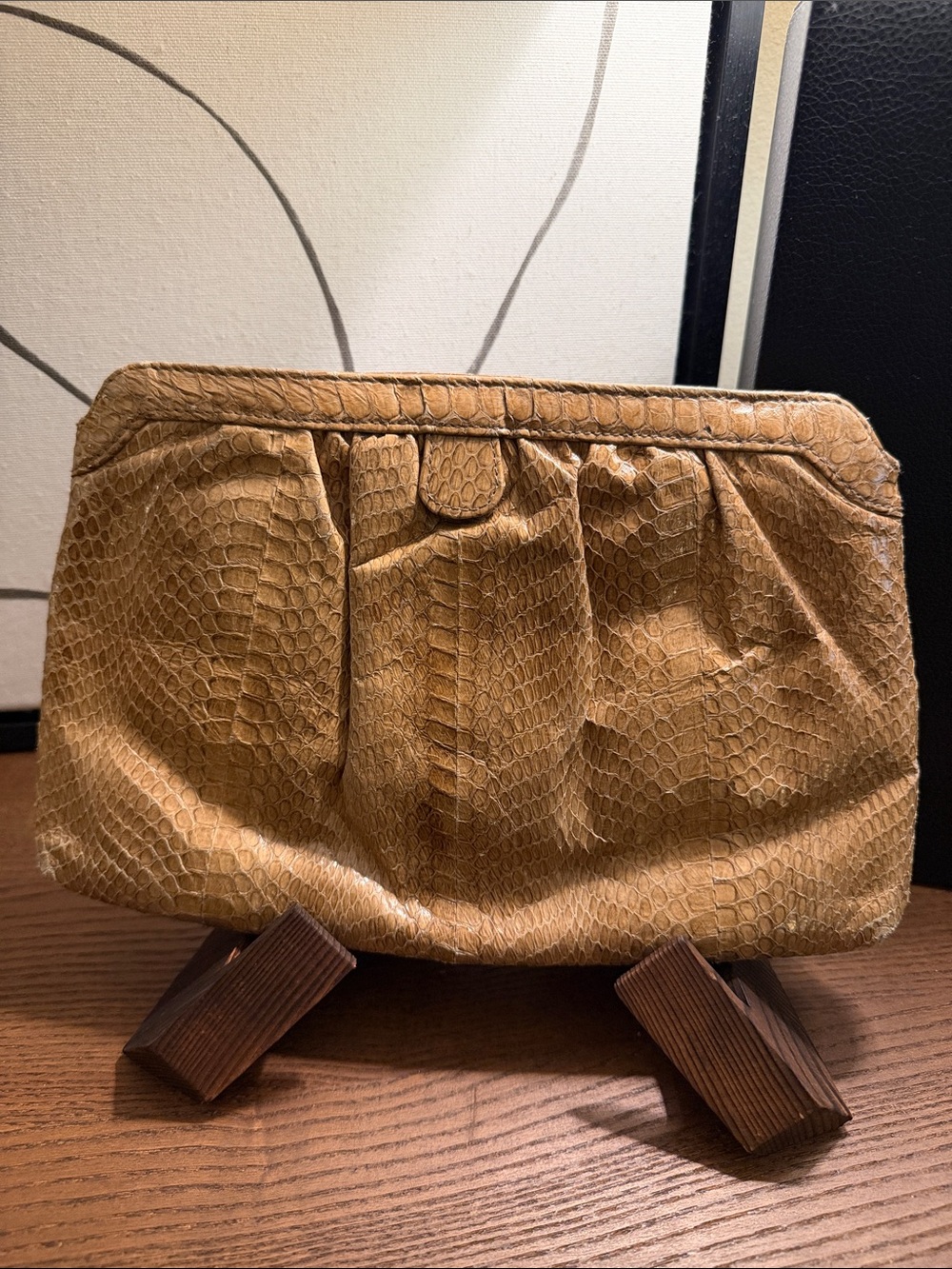 Vintage Textured Leather Clutch
